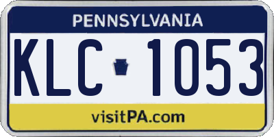 PA license plate KLC1053