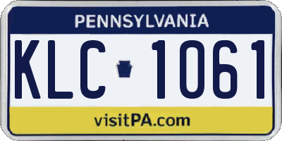 PA license plate KLC1061