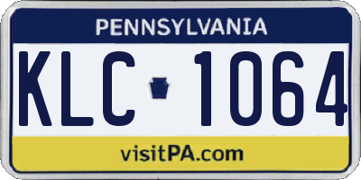 PA license plate KLC1064
