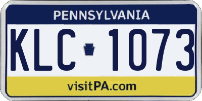 PA license plate KLC1073