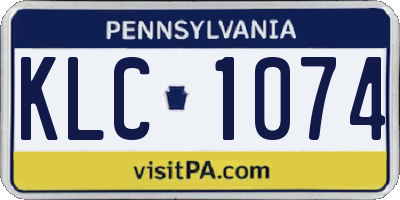 PA license plate KLC1074