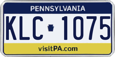 PA license plate KLC1075