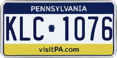 PA license plate KLC1076