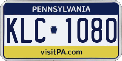PA license plate KLC1080
