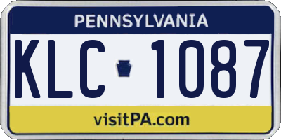 PA license plate KLC1087