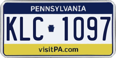 PA license plate KLC1097