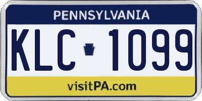 PA license plate KLC1099