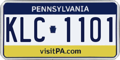 PA license plate KLC1101