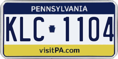 PA license plate KLC1104