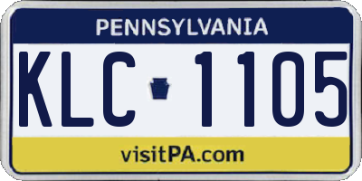 PA license plate KLC1105