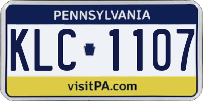 PA license plate KLC1107