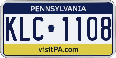 PA license plate KLC1108