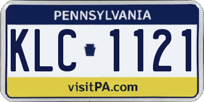 PA license plate KLC1121