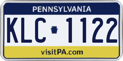 PA license plate KLC1122