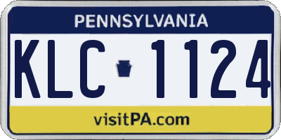 PA license plate KLC1124