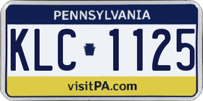 PA license plate KLC1125
