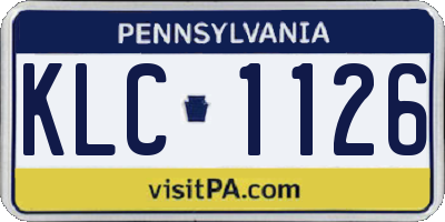 PA license plate KLC1126