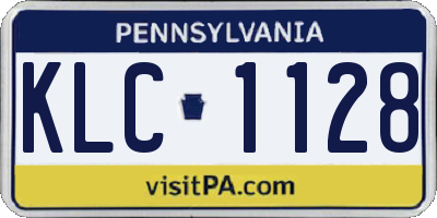 PA license plate KLC1128