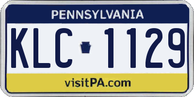 PA license plate KLC1129