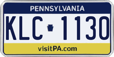PA license plate KLC1130
