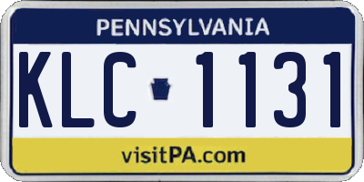 PA license plate KLC1131