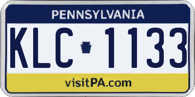 PA license plate KLC1133