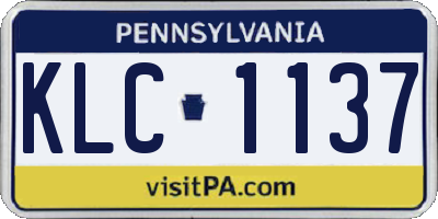 PA license plate KLC1137