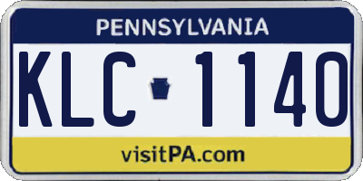 PA license plate KLC1140