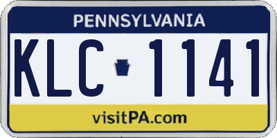 PA license plate KLC1141