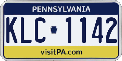 PA license plate KLC1142