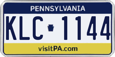 PA license plate KLC1144