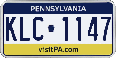 PA license plate KLC1147