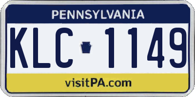 PA license plate KLC1149