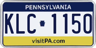 PA license plate KLC1150