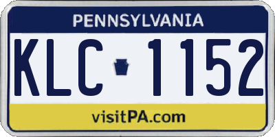 PA license plate KLC1152