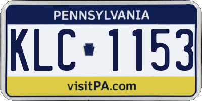 PA license plate KLC1153