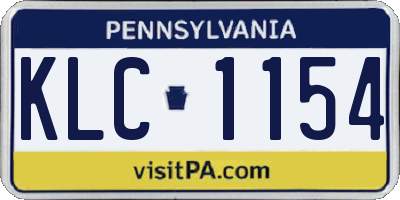 PA license plate KLC1154