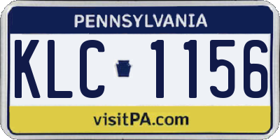PA license plate KLC1156