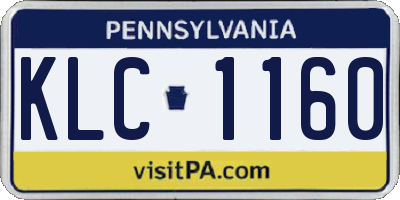 PA license plate KLC1160