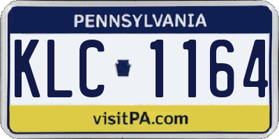 PA license plate KLC1164