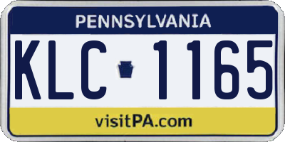 PA license plate KLC1165