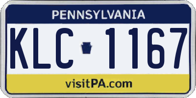 PA license plate KLC1167