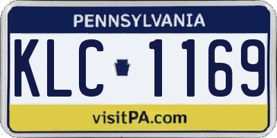 PA license plate KLC1169