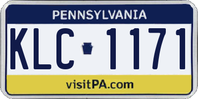 PA license plate KLC1171