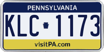 PA license plate KLC1173