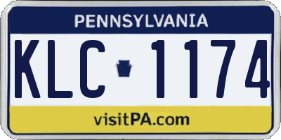 PA license plate KLC1174