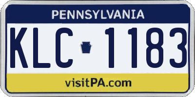 PA license plate KLC1183