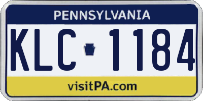 PA license plate KLC1184