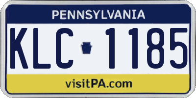 PA license plate KLC1185