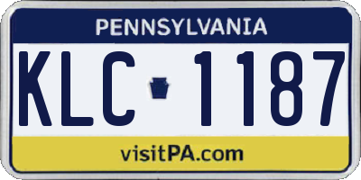 PA license plate KLC1187